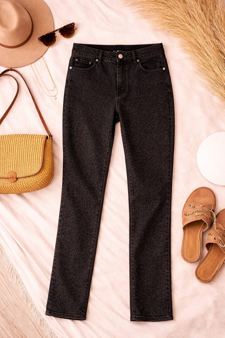 Abercrombie & Fitch Women's Cheetah High Rise Super Skinny Ankle Jean Black 25/0